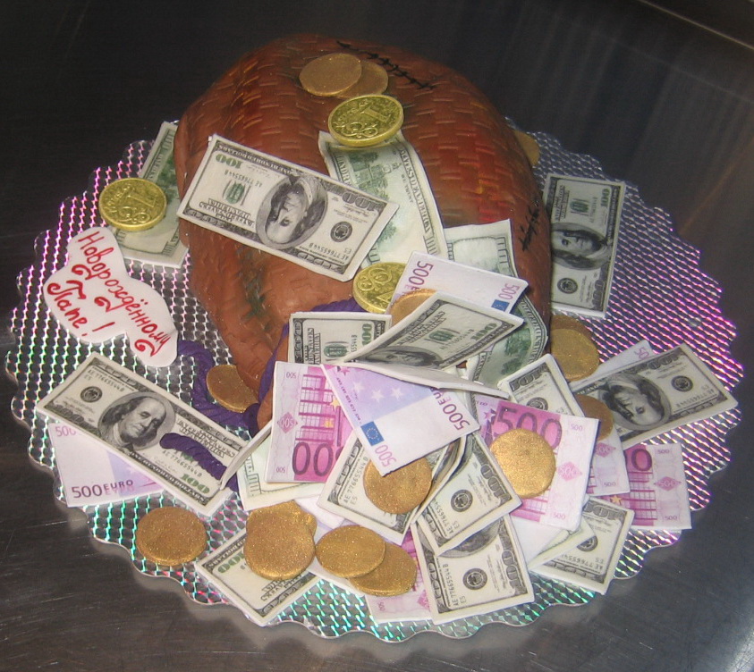 Торт мешок с деньгами